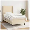 vidaXL Sommier à lattes de lit avec matelas Crème 100x200 cm Tissu