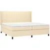 vidaXL Sommier à lattes de lit avec matelas Crème 200x200 cm Tissu