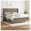 vidaXL Sommier à lattes de lit avec matelas Taupe 180x200 cm Tissu