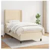vidaXL Sommier à lattes de lit avec matelas Crème 80x200 cm Tissu