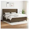 vidaXL Sommier à lattes de lit avec matelas Marron foncé 200x200 cm