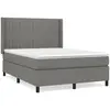 vidaXL Sommier à lattes de lit avec matelas Gris foncé 140x190cm Tissu