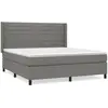 vidaXL Sommier à lattes de lit avec matelas Gris foncé 180x200cm Tissu