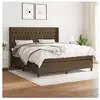 vidaXL Sommier à lattes de lit avec matelas Marron foncé 180x200 cm