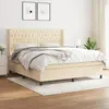 vidaXL Sommier à lattes de lit avec matelas Crème 180x200 cm Tissu