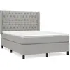 vidaXL Sommier à lattes de lit avec matelas Gris clair 140x190cm Tissu