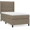 vidaXL Sommier à lattes de lit avec matelas Taupe 100x200 cm Tissu