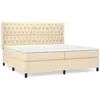 vidaXL Sommier à lattes de lit avec matelas Crème 200x200 cm Tissu