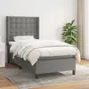 vidaXL Sommier à lattes de lit avec matelas Gris foncé 80x200 cm Tissu
