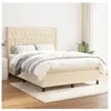 vidaXL Sommier à lattes de lit avec matelas Crème 140x190 cm Tissu