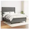 vidaXL Sommier à lattes de lit avec matelas Gris foncé 140x200cm Tissu