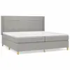 vidaXL Sommier à lattes de lit avec matelas Gris clair 200x200cm Tissu