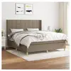 vidaXL Sommier à lattes de lit avec matelas Taupe 180x200 cm Tissu