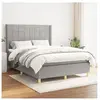 vidaXL Sommier à lattes de lit avec matelas Gris clair 140x200cm Tissu
