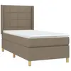 vidaXL Sommier à lattes de lit avec matelas Taupe 90x200 cm Tissu