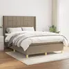 vidaXL Sommier à lattes de lit avec matelas Taupe 140x200 cm Tissu