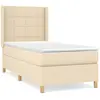 vidaXL Sommier à lattes de lit avec matelas Crème 100x200 cm Tissu