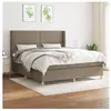 vidaXL Sommier à lattes de lit avec matelas Taupe 180x200 cm Tissu