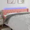 vidaXL Tête de lit à LED Rose 183x16x78/88 cm Velours