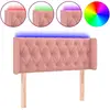 vidaXL Tête de lit à LED Rose 103x16x78/88 cm Velours