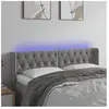 vidaXL Tête de lit à LED Gris clair 147x16x78/88 cm Velours