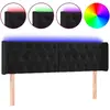 vidaXL Tête de lit à LED Noir 147x16x78/88 cm Velours