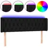 vidaXL Tête de lit à LED Noir 163x16x78/88 cm Tissu