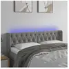 vidaXL Tête de lit à LED Gris clair 163x16x78/88 cm Velours