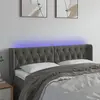 vidaXL Tête de lit à LED Gris foncé 163x16x78/88 cm Velours