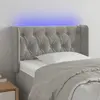 vidaXL Tête de lit à LED Gris clair 83x16x78/88 cm Velours