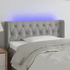 vidaXL Tête de lit à LED Gris clair 103x16x78/88 cm Tissu