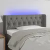 vidaXL Tête de lit à LED Gris foncé 103x16x78/88 cm Tissu