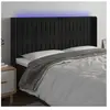 vidaXL Tête de lit à LED Noir 183x16x118/128 cm Velours