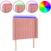 vidaXL Tête de lit à LED Rose 83x16x118/128 cm Velours