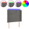 vidaXL Tête de lit à LED Gris clair 93x16x118/128 cm Velours