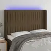 vidaXL Vidaxl Tête De Lit À Led Marron Foncé 147x16x118/128 Cm Tissu