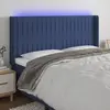 vidaXL Tête de lit à LED Bleu 163x16x118/128 cm Tissu