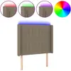 vidaXL Tête de lit à LED Taupe 83x16x118/128 cm Tissu