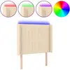 vidaXL Tête de lit à LED Crème 83x16x118/128 cm Tissu