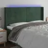 vidaXL Tête de lit à LED Vert foncé 183x16x118/128 cm Velours
