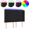 vidaXL Tête de lit à LED Noir 147x16x118/128 cm Velours