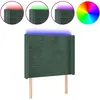 vidaXL Tête de lit à LED Vert foncé 83x16x118/128 cm Velours