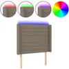 vidaXL Tête de lit à LED Taupe 103x16x118/128 cm Tissu