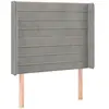 vidaXL Tête de lit à LED Gris clair 103x16x118/128 cm Velours
