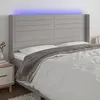 vidaXL Tête de lit à LED Gris clair 183x16x118/128 cm Tissu
