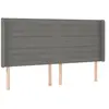 vidaXL Tête de lit à LED Gris foncé 183x16x118/128 cm Tissu