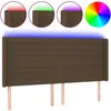 vidaXL Tête de lit à LED Marron foncé 163x16x118/128 cm Tissu