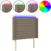 vidaXL Tête de lit à LED Taupe 83x16x118/128 cm Tissu