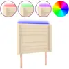 vidaXL Tête de lit à LED Crème 83x16x118/128 cm Tissu