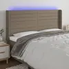 vidaXL Tête de lit à LED Taupe 183x16x118/128 cm Tissu